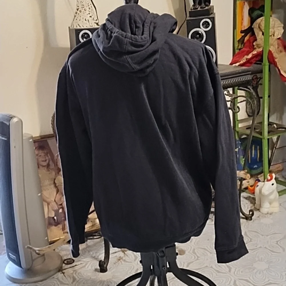 Sweater Hoodie Pull string hood pull over Faded Black FIELD AND STREAM sz Med